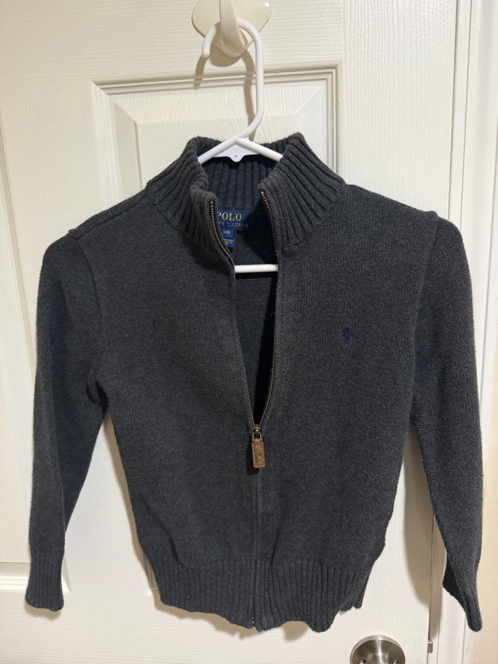 Ralph Lauren Gray Half-Zip Wool Sweater